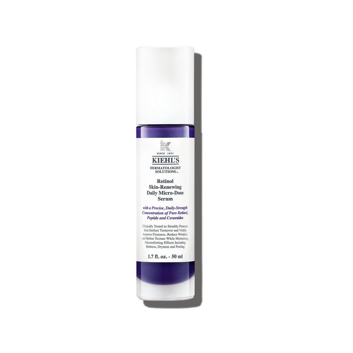 Kiehl's front packaging showing bottle and clean design, conveys reliability