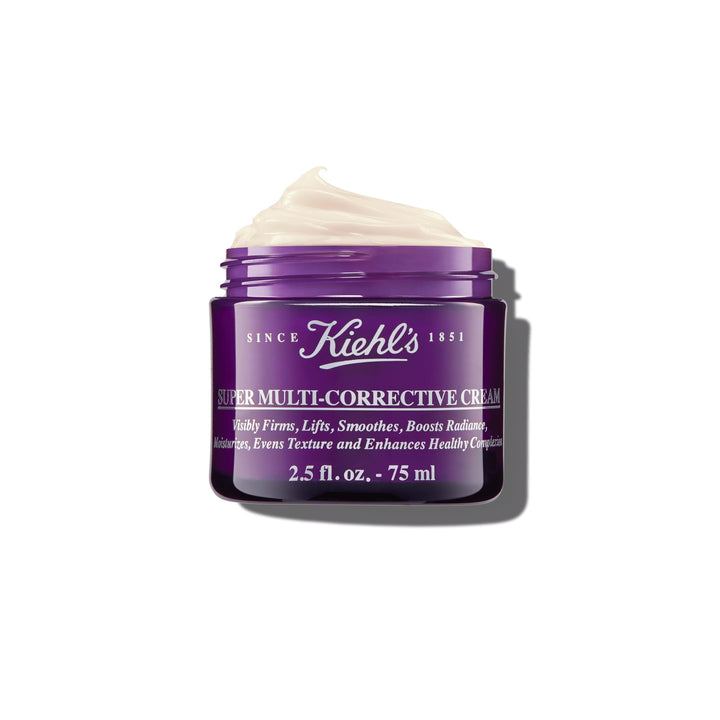 Kiehl's jar front view showing product benefits and elegant packaging