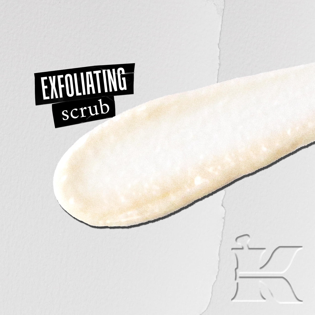 Kiehl's close-up of scrub granules revealing exfoliating texture and efficacy