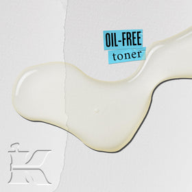 Close-up of Kiehl's toner liquid texture highlighting lightweight hydration and non-greasy finish