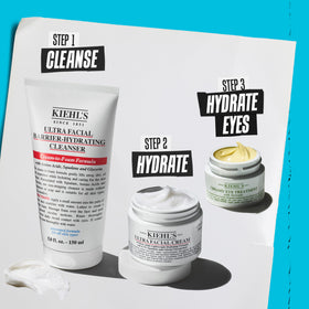 Kiehl's cleanser staged on bathroom counter showing daily routine benefit
