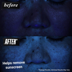 Kiehl's woman applying cleanser demonstrating gentle removal of makeup