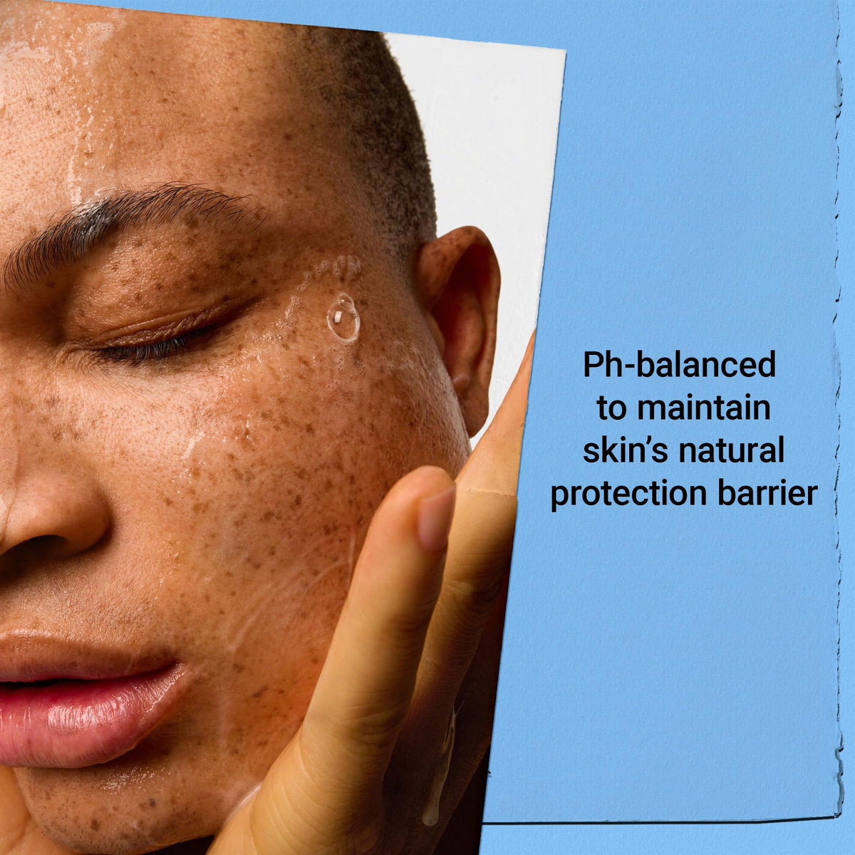 Kiehl's creamy foam texture close-up showing gentle lather that cleans without drying