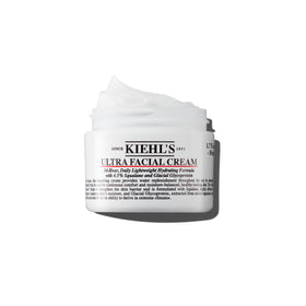 Kiehl's jar front view showing brand and clean moisturizer packaging benefits hydration