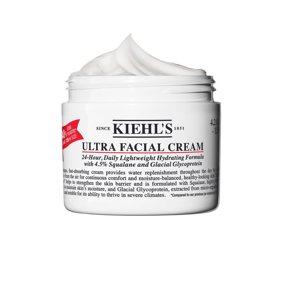 Kiehl's jar front view showing product and clear hydration benefit