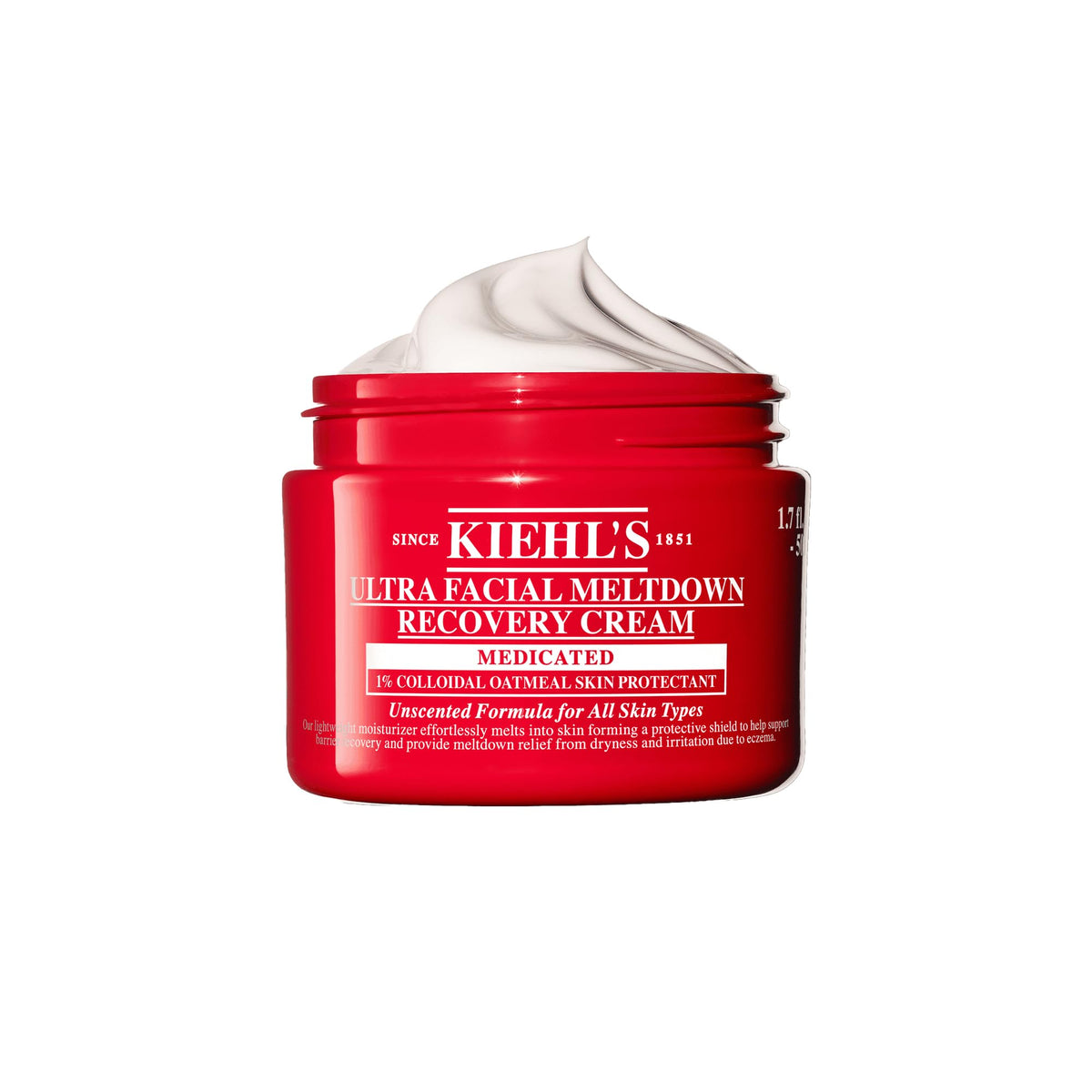 Kiehl's front packaging of recovery barrier cream showing product name and benefits