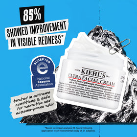 Kiehl's cream applied on hand demonstrating smooth absorption benefit
