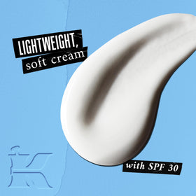 Kiehl's texture close-up demonstrating lightweight cream and quick absorption benefit