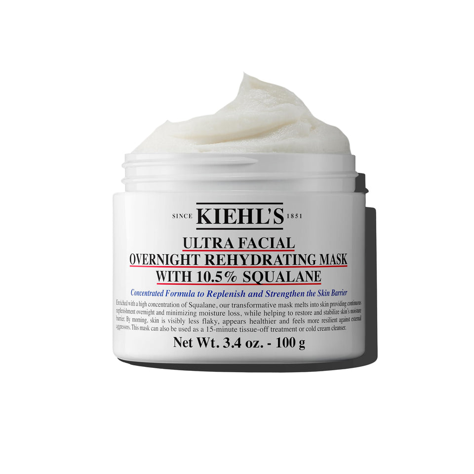 Kiehl's jar front view showing label and product benefit