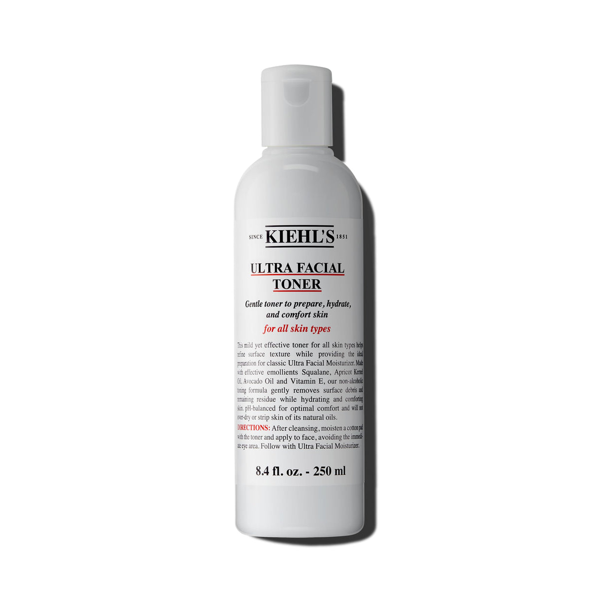 Kiehl's front bottle view showing clean packaging and easy dispensing benefit