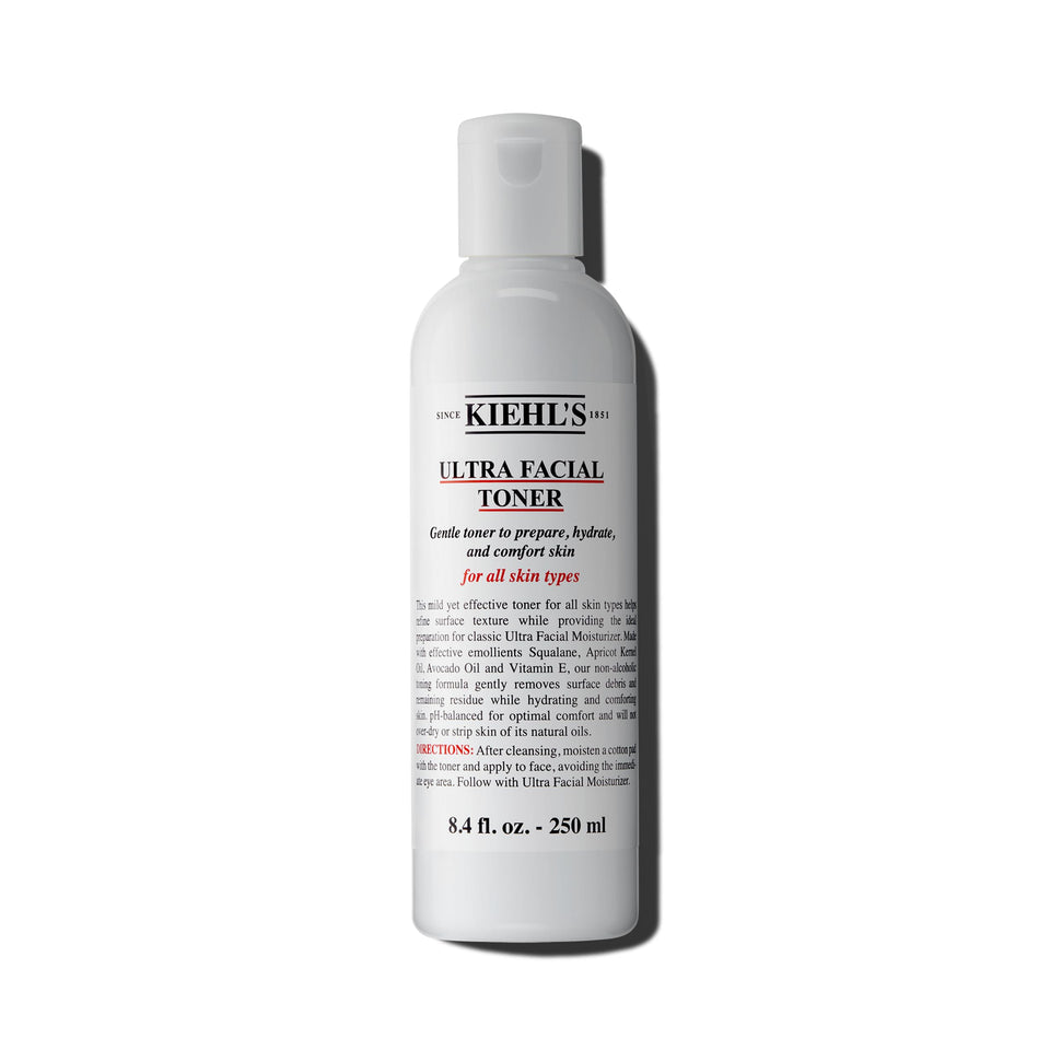 Kiehl's front bottle view showing clean packaging and easy dispensing benefit