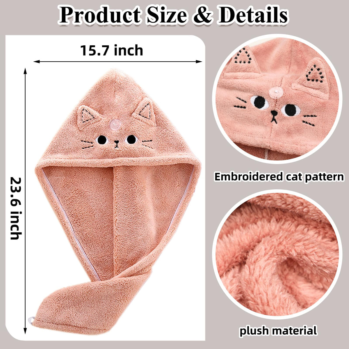 KIGOTWIN child wearing pink cat turban showing secure fit and comfortable wear