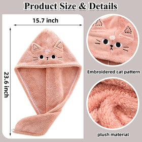 KIGOTWIN child wearing pink cat turban showing secure fit and comfortable wear