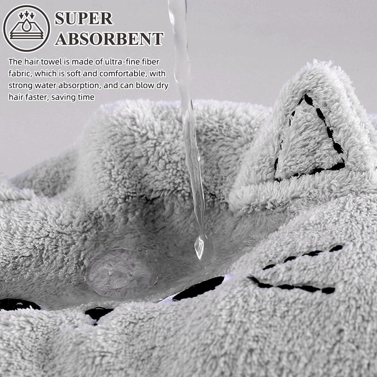 KIGOTWIN care label inside towel showing machine-washable convenience and durability