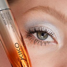 KIKO Milano mascara size comparison next to ruler showing compact travel-friendly dimension
