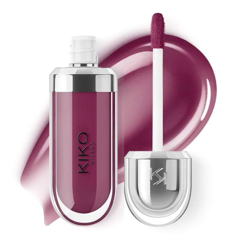 Kiko Milano front packaging showing deep purple shade and metallic cap for polished look