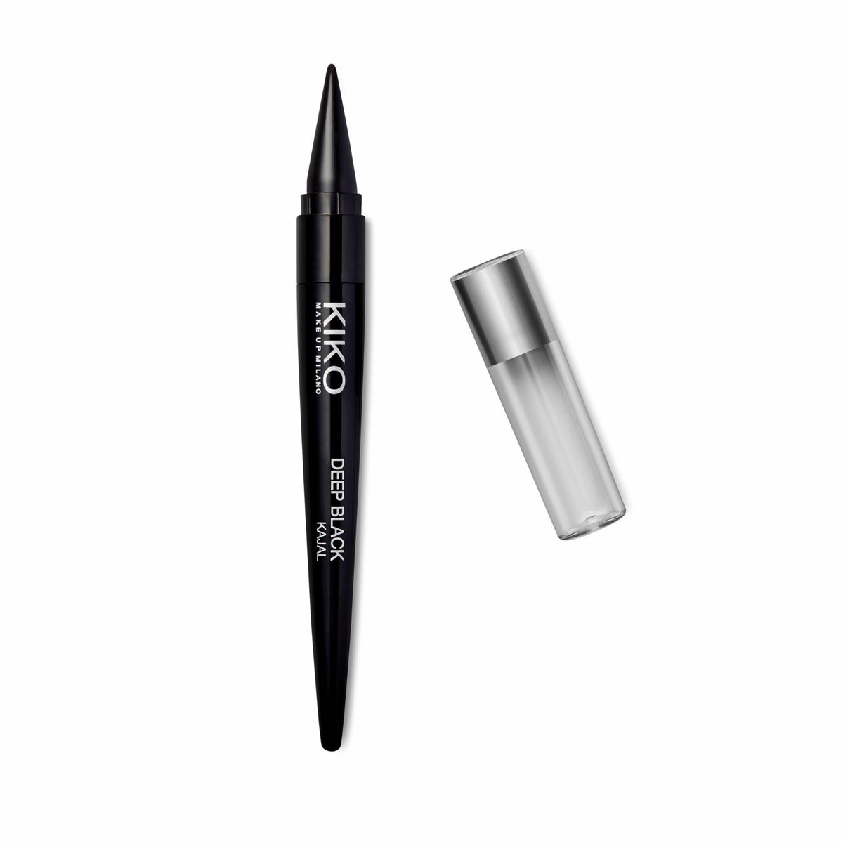 KIKO Milano Deep Black Kajal front packaging showing sleek pencil and cap for professional application