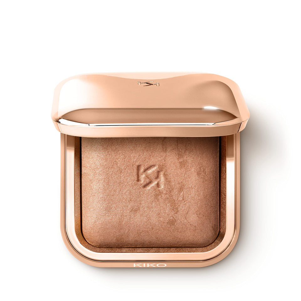 KIKO Milano compact front view showing elegant case and mirror for travel convenience