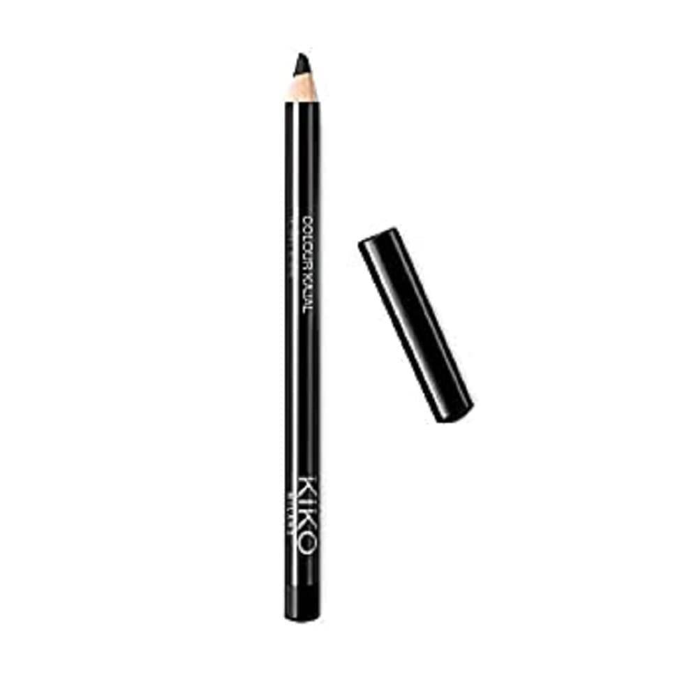 Kiko Milano kajal pencil front view shows rich payoff and precise tip