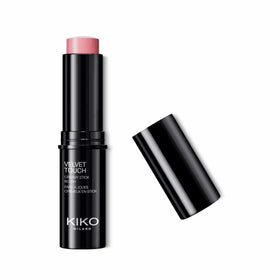 KIKO Milano front packaging of velvet touch creamy stick blush showing sleek tube and KK logo for precise application