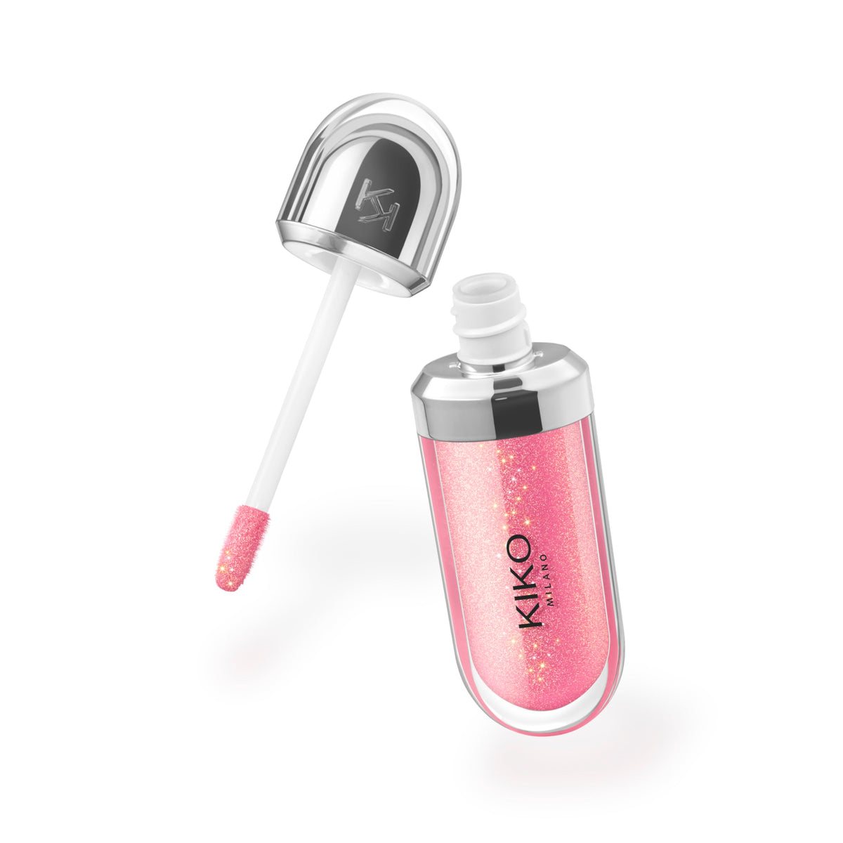 Kiko Milano gloss texture swipe on skin showing high shine and smooth finish