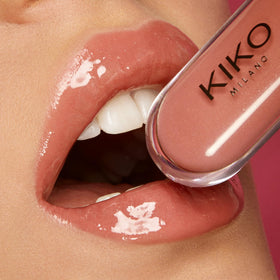 Kiko Milano swatch of base and gloss on skin, vivid long-lasting colour demonstration