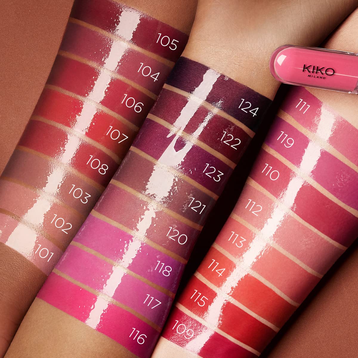 Kiko Milano metal grip KK monogram close-up highlighting elegant design