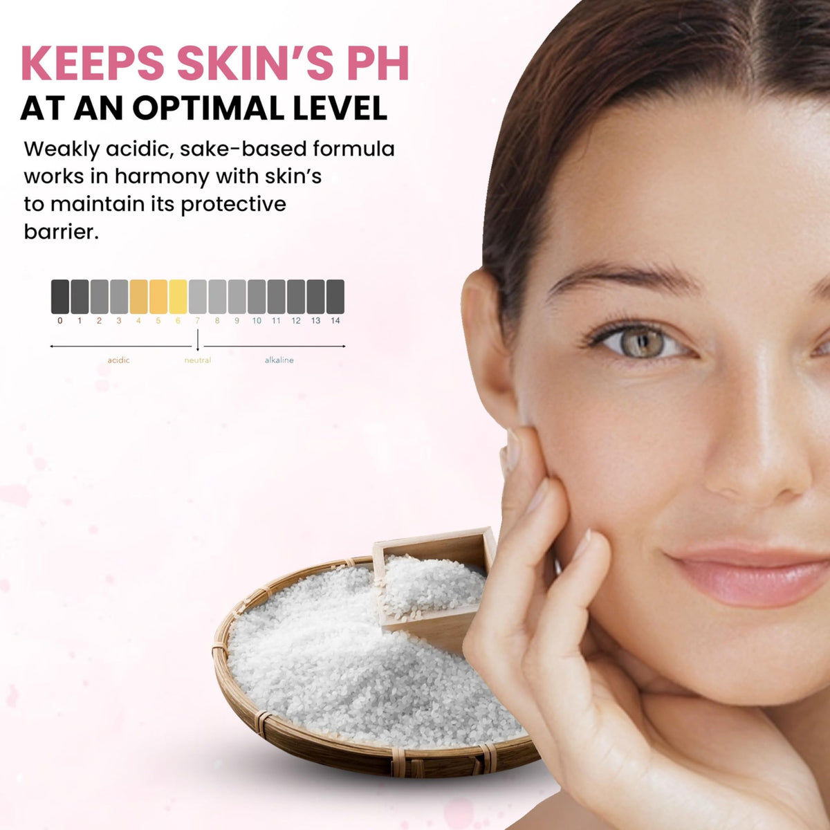 Kikumasamune woman applying lotion to face for lightweight toner feel
