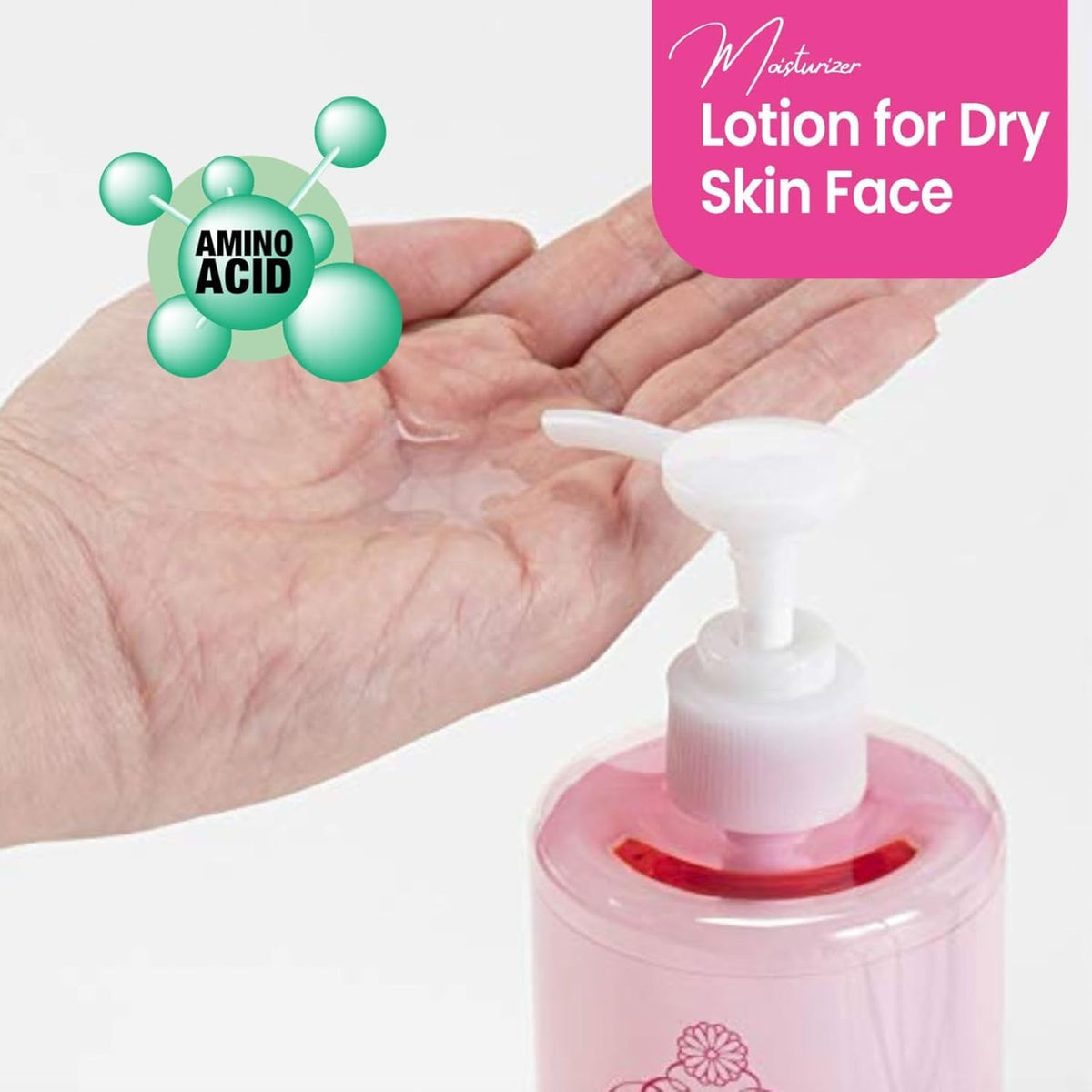 Kikumasamune lotion texture poured on hand showing fast absorption