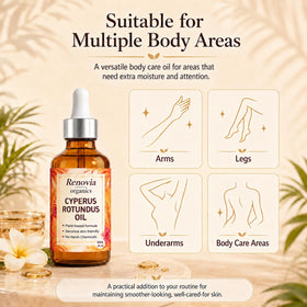 KILIBUM Renovia Organics applied to legs after grooming, illustrating soothing hydration benefit