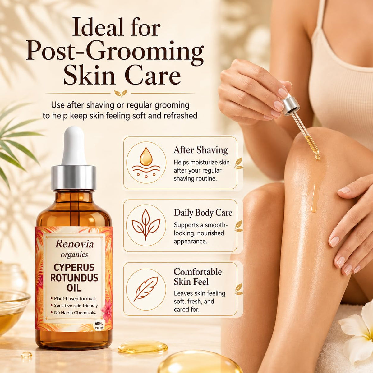 KILIBUM Renovia Organics with cyperus rotundus and peppermint botanicals, showing natural ingredients