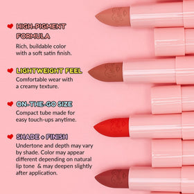 KimChiChic shade 05 Café Au Lait swiped on lips for wearable warm mocha nude