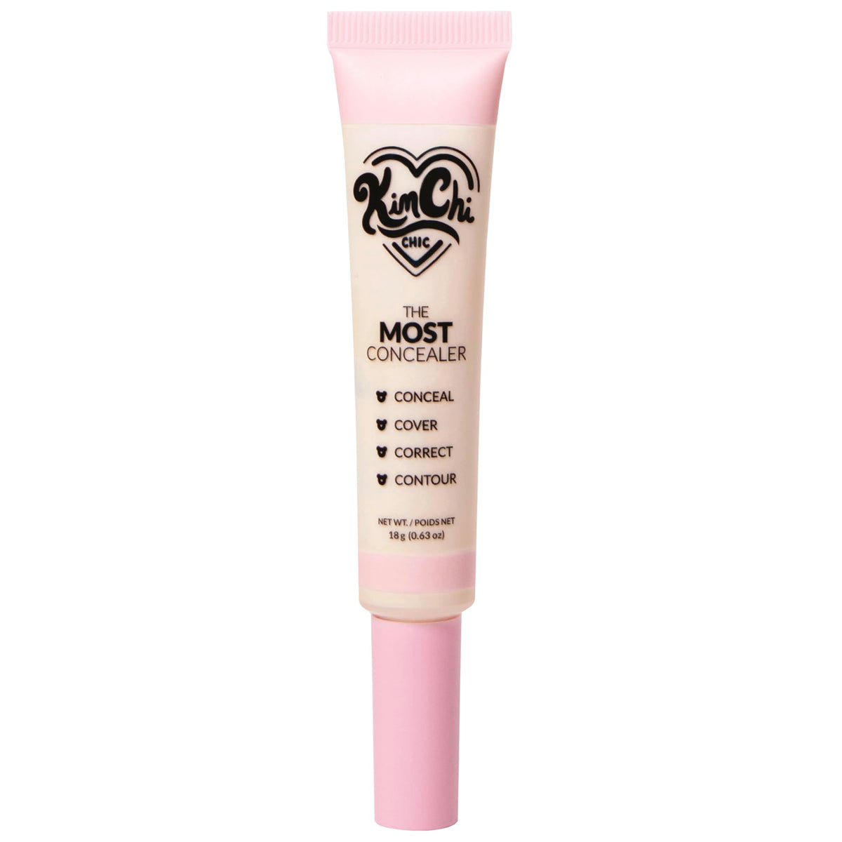 KimChiChic concealer applied under eye for natural-looking correction