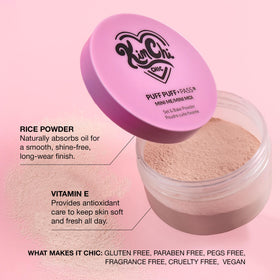 KimChiChic ingredients label showing rice powder and vitamin E benefits