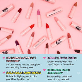 KimChiChic lipstick texture swirl showing creamy marshmallow butter finish and smooth glide