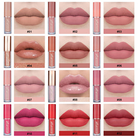 KIMIEYE lips before and after showing matte finish and long-wear effect benefit