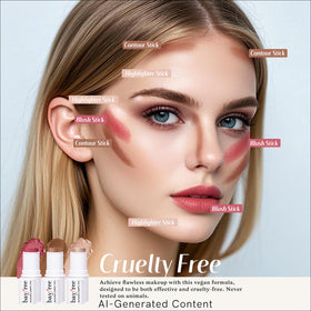 KIMUSE application on cheek demo for sculpted, defined look