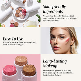 KIMUSE application on cheek demonstrating easy on-the-go blending