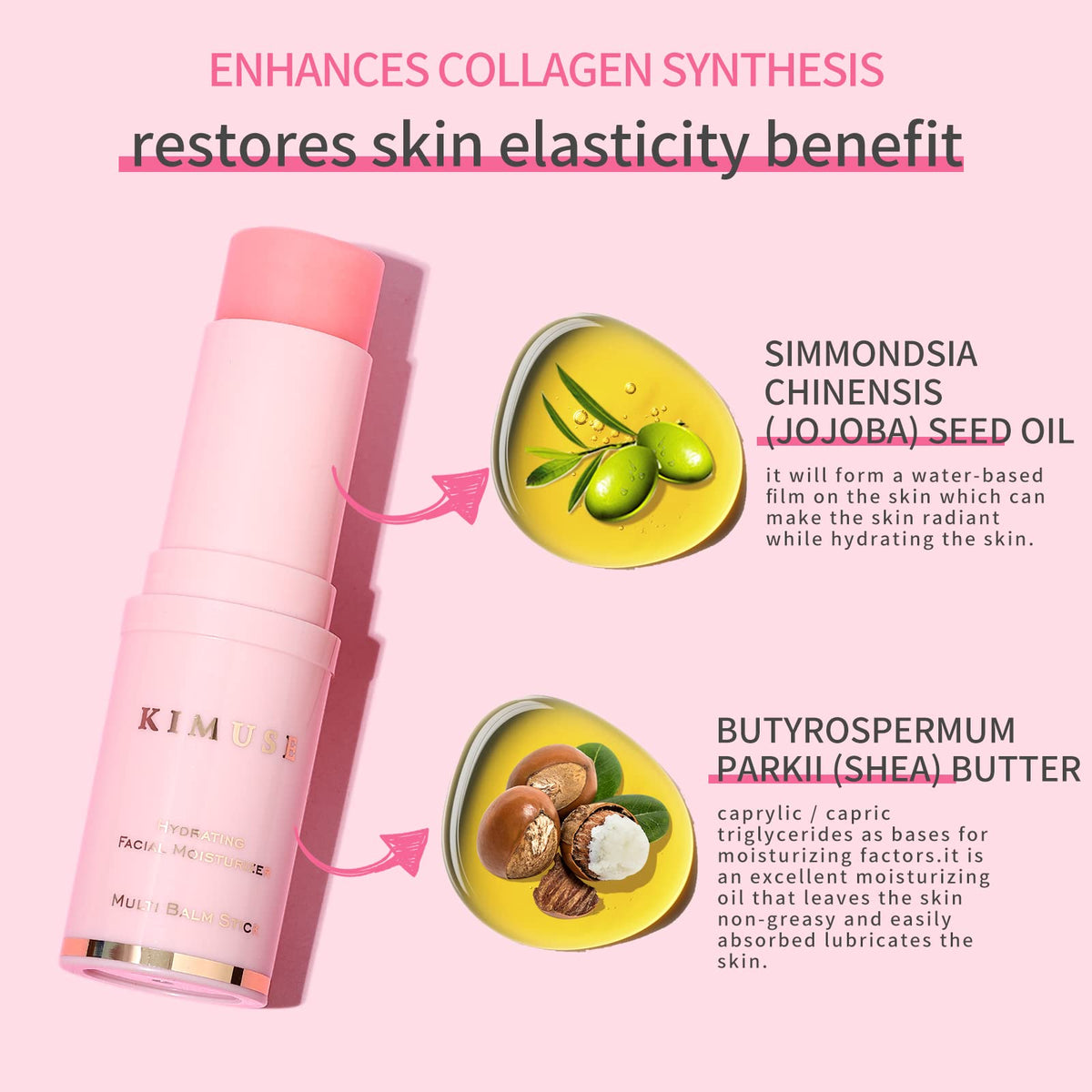 KIMUSE applying under-eye for gentle hydration and reduced dryness appearance