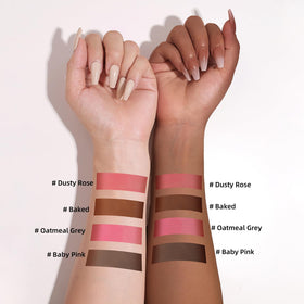 KIMUSE blush texture swatch showing pigmented, buildable color payoff