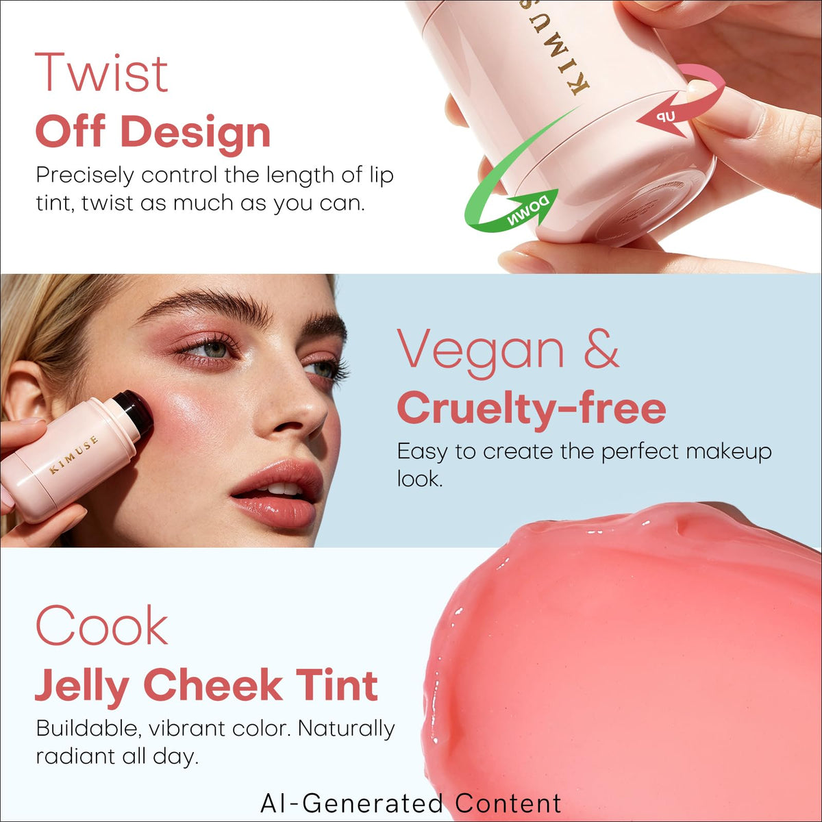 KIMUSE compact tint in hand showing travel-friendly size and portability
