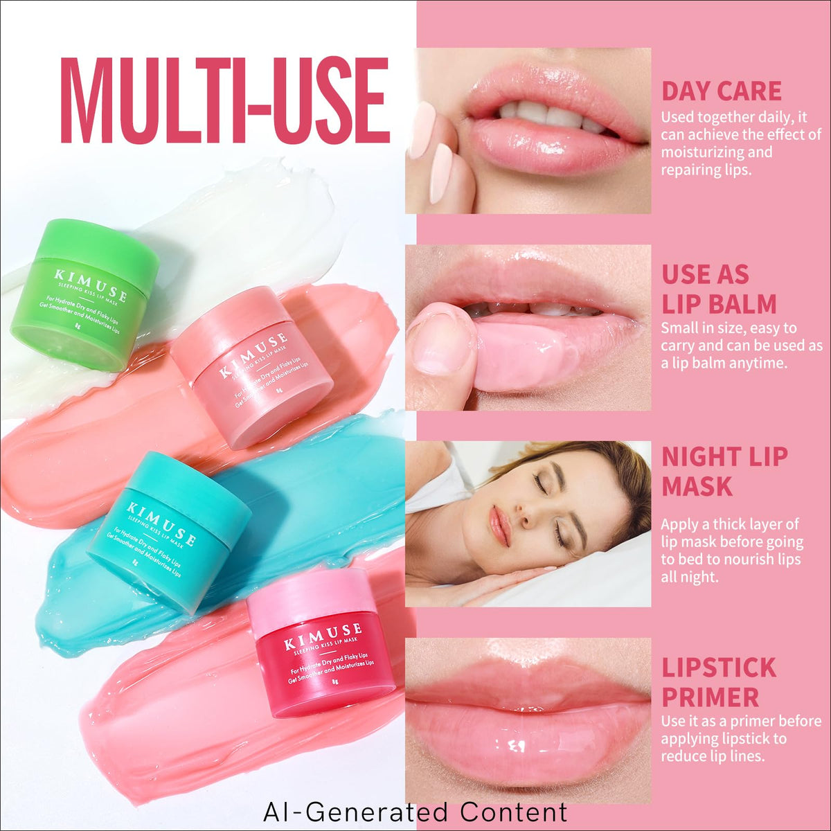 KIMUSE four jars lined up to show set contents and consistent formulation benefit