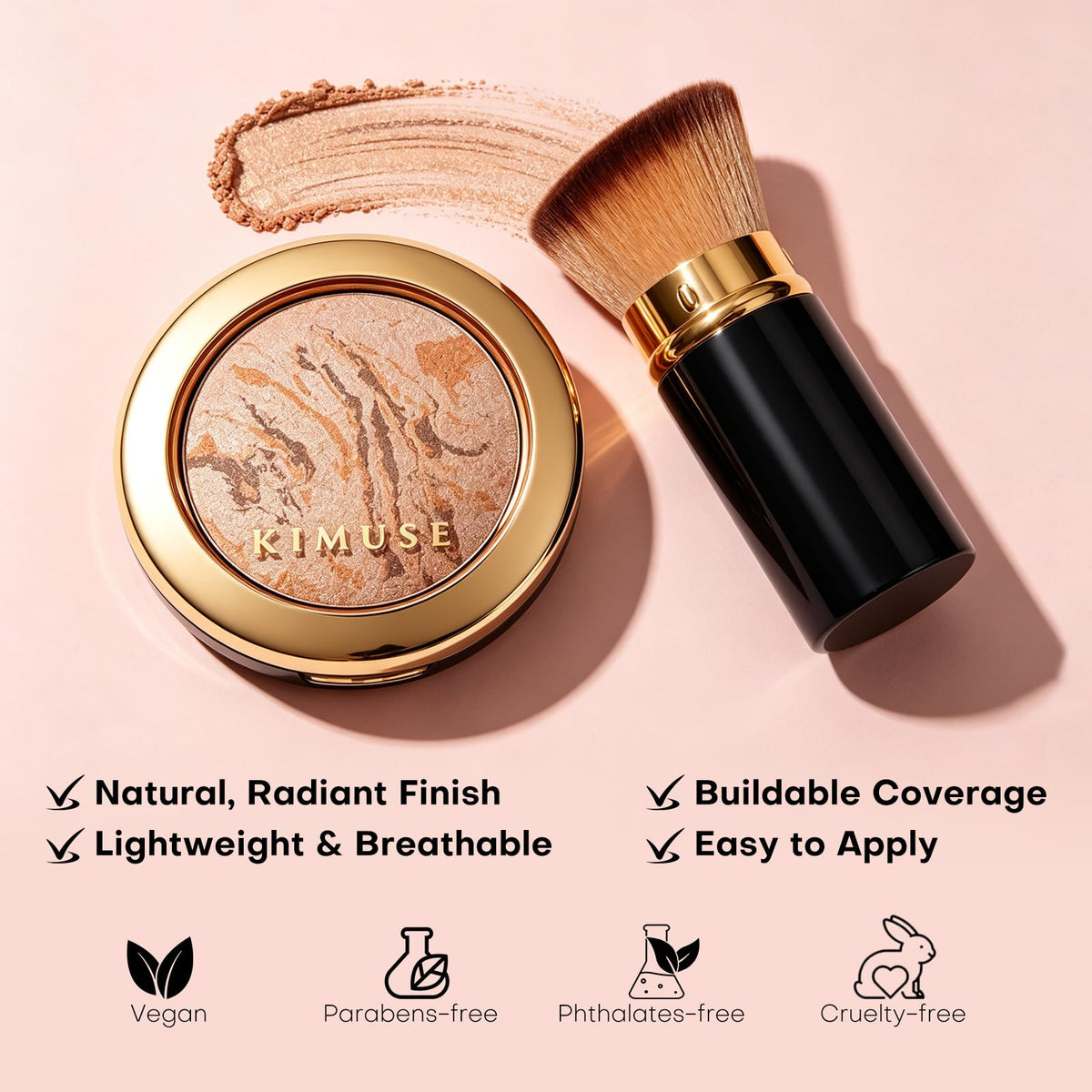 KIMUSE on a makeup table lifestyle scene showing everyday use and elegant styling