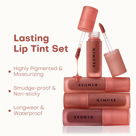 KIMUSE shade swatch array demonstrating pigment and glossy finish