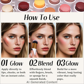KIMUSE trio with brush flatlay showing convenience and coordinated shades
