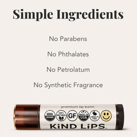 Kind Lips open tube applied to lips demonstrating gentle hydration