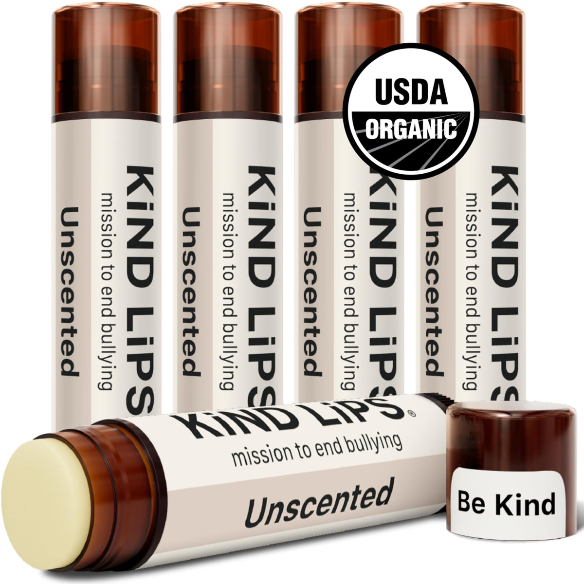 Kind Lips unscented front packaging showing clean design and benefits