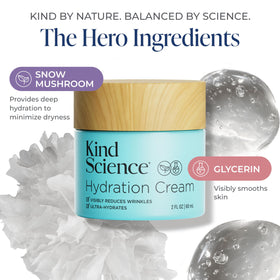 Kind Science cream being applied on hand demonstrating smooth glide and hydration