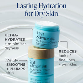 Kind Science open jar close-up showing cream texture and quick-absorbing finish