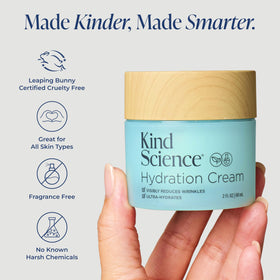 Kind Science jar next to ruler showing 2 oz size for travel-friendly convenience